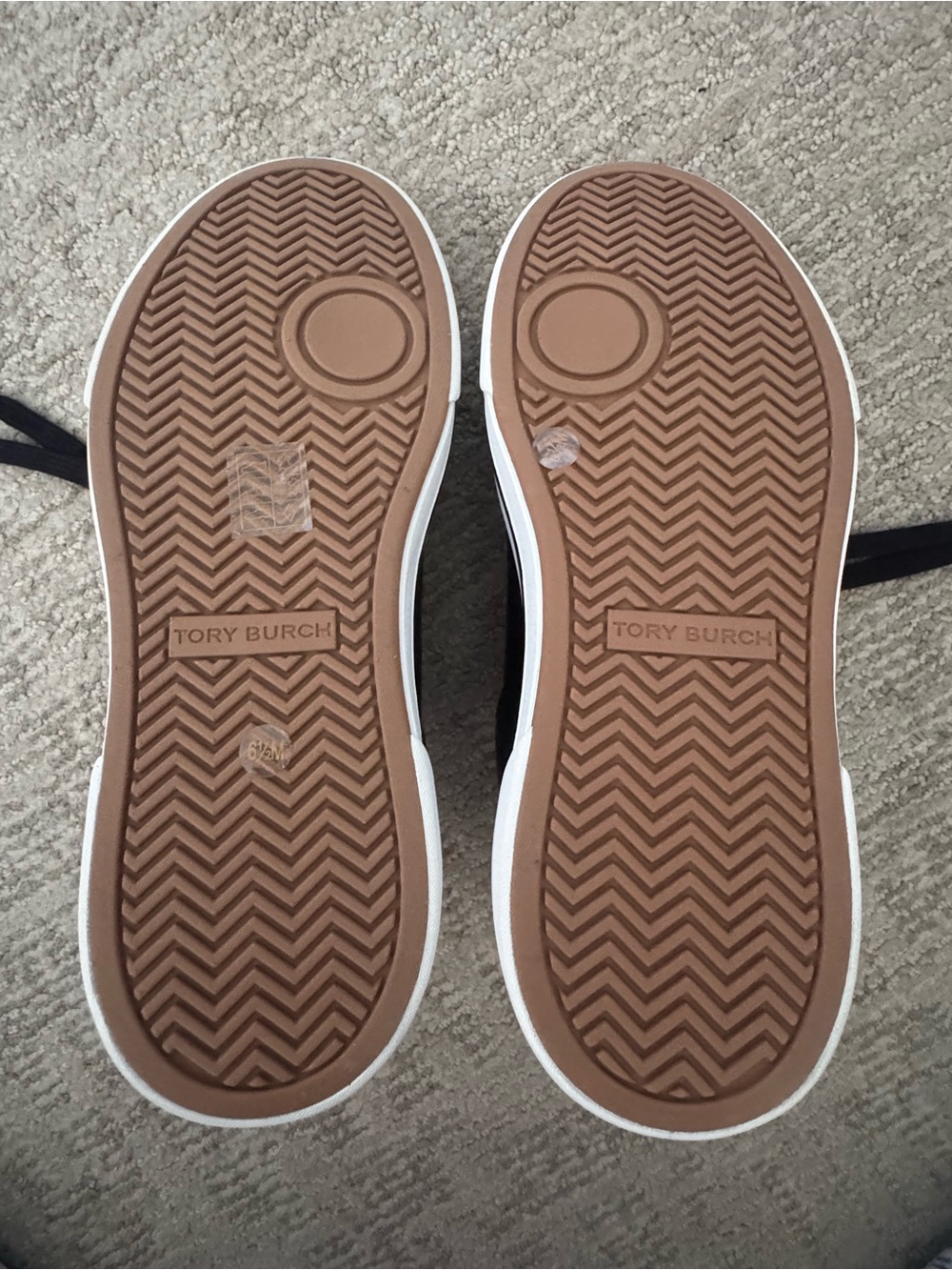 Tory Burch Black and White Logo Platform Sneakers - Picture 6 of 7